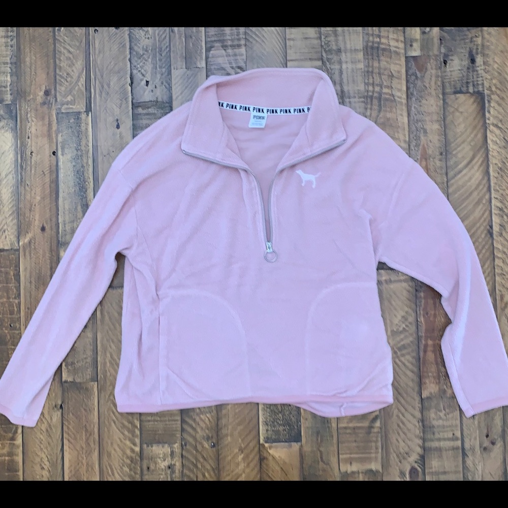 PINK Victoria Secret Fleece Quarter Zip Sweater
